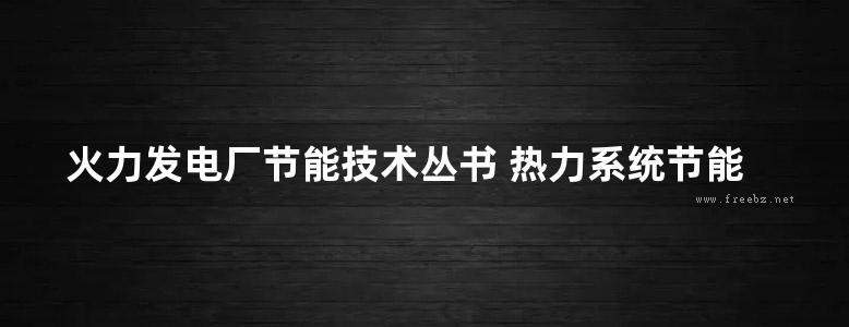 火力发电厂节能技术丛书 热力系统节能